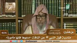 [4604] مناسبة قول الرسول صلى الله عليه وسلم عن الناقة : " دعوها فإنها مأمورة " - صالح الفوزان