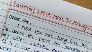 Paternity leave mail to manager||