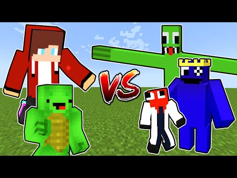 NoZenCraft - JJ and Mikey VS Rainbow Friends (Minecraft Battle)