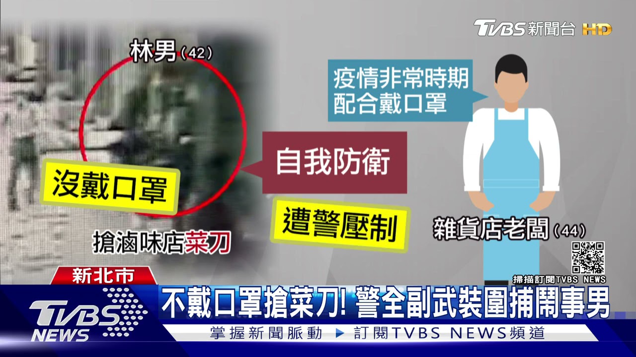 不想戴口罩!男不願防疫搶滷味攤菜刀 遭警圍捕