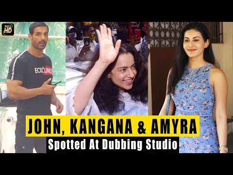 Kangana Ranaut, John Abraham & Amyra Dastur at Dubbing Studio