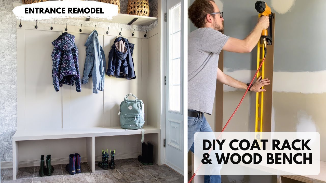 DIY Coat Rack and Entry Door Bench