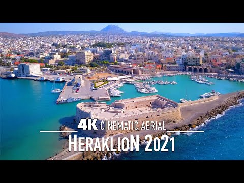 HERAKLION Ηράκλειο 4K Drone 🇬🇷 Iraklio CRETE GREECE Κρήτη