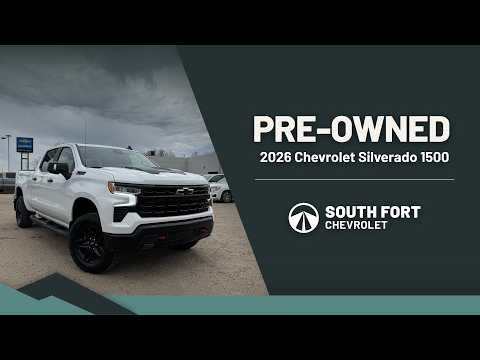 2026 Chevrolet Silverado 1500 Crew Cab Standard Box 4-Wheel Drive LT Trail Boss in White for sale at South Fort Chevrolet in Fort Saskatchewan, AB
