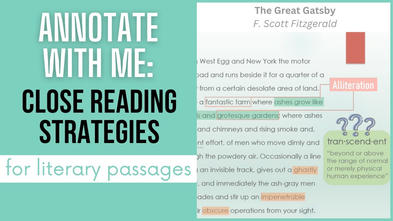 Annotate With Me (Close Reading Strategies for Literary Passages)
