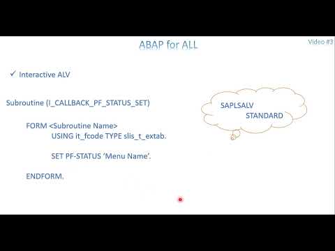 Video 3: ABAP for ALL - ALV Custom Menu and Data Manipulation