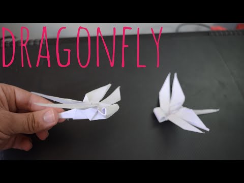 Easy origami dragonfly