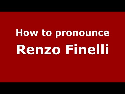 How to pronounce Renzo Finelli (Italian/Italy)  - PronounceNames.com