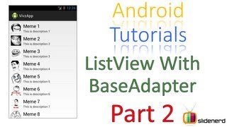 #89 Android BaseAdapter Part 2: Android Tutorial [HD 1080p]