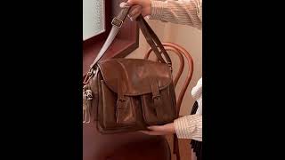 1131761548 - Multi-Pocket Faux Leather Messenger Bag