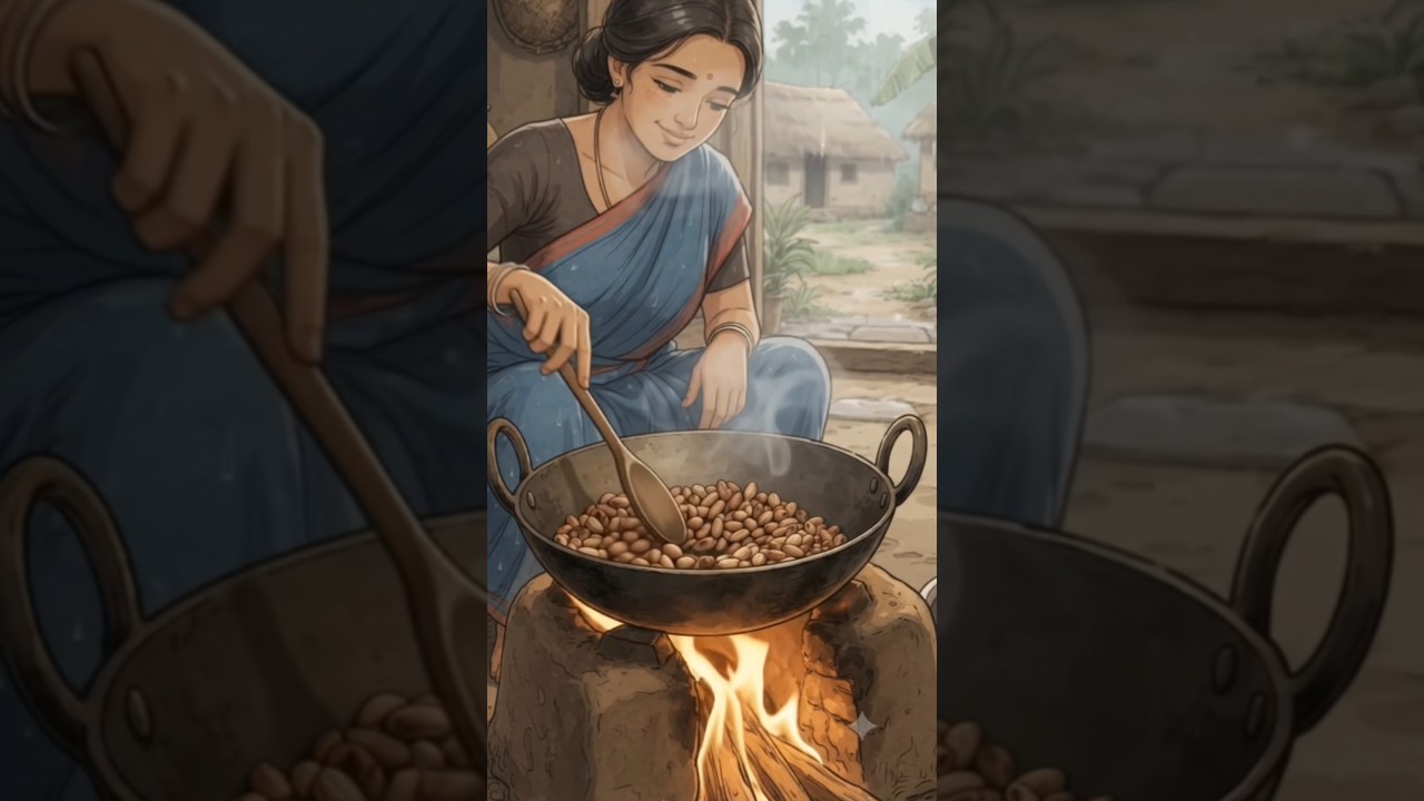 pinat butter on a Rainy Day 🌧️🐟 | Cozy Ghibli Style Indian Village Life ✨ #ytshorts #shorts