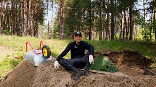 2 days digging a hole for a HUGE SELF CONTAINED HOUSE UNDERGROUND. Part 1