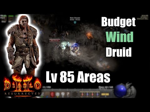Budget Wind Druid Gameplay Level 85 Areas - Hurricane Tornado Druid Diablo 2 Resurrected 1440p