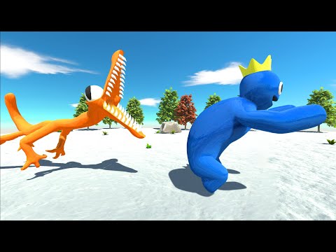 RAINBOW FRIENDS BLUE VS RAINBOW FRIEND ORANGE - Animal Revolt Battle Simulator