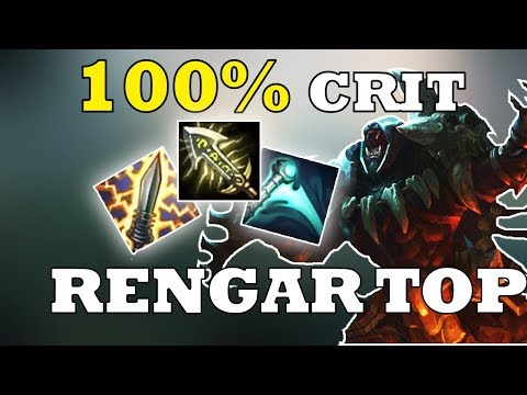 FULL CRIT RENGAR TOP! ONE SHOT EVERYTHING! Gameplay Commentary | League of Legends
