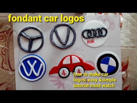 How to make car logo toppers for cake|| fondant car logo toppers tutorial|| easy&simple video
