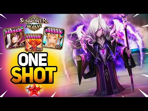 High Level ONE SHOT Team in Action - Summoners War