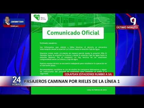 Línea 1 del Metro de Lima: servicio interrumpido obliga a pasajeros a caminar por rieles
