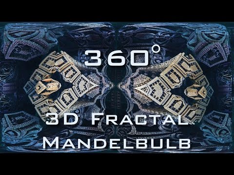 360° Descent into Fractal Core - Dark - Mandelbulb 3D fractal VR 4K