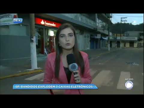 Rede Record - Bandidos explodem caixas eletrônicos e destroem agências em Juquitiba