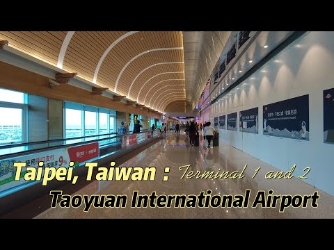 Aeroporto Internacional de Taoyuan | Taipei Taiwan | Passo a passo em 4k da área de embarque dos Terminais 1 e 2