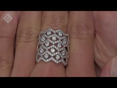 DIAMOND LATTICE RING 2.35CT H/SI QUALITY SET IN 18K WHITE GOLD