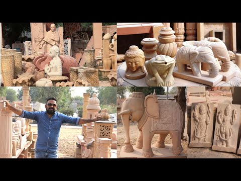 Stone Carving Work in Sikandra(Dausa, Rajasthan) | Bansi Paharpur Sandstone Crafting