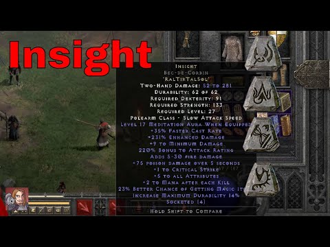 Diablo II Resurrected Rune Word - Insight (Ral Tir Tal Sol)