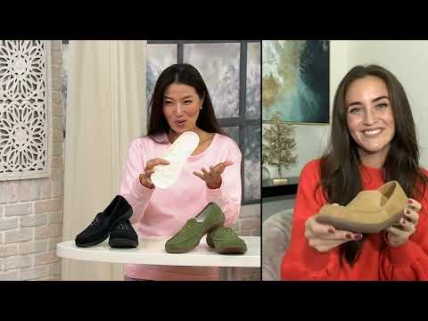 Revitalign Orthotic Embellished Suede Slip-Ons- Siesta Terrazzo on QVC