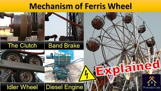 Mechanism of Ferris Wheel | Merry-go-round | Cross Belt Drive, Clutch, Idler Wheel, Braking,Speeding