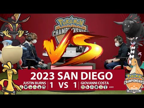 Pokémon VGC Justin Burns vs Giovanni Costa 2023 San Diego Regional Championship VG Day 1 Swiss R7