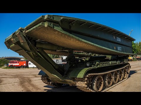 Amazing armoured vehicle-launched bridge.
