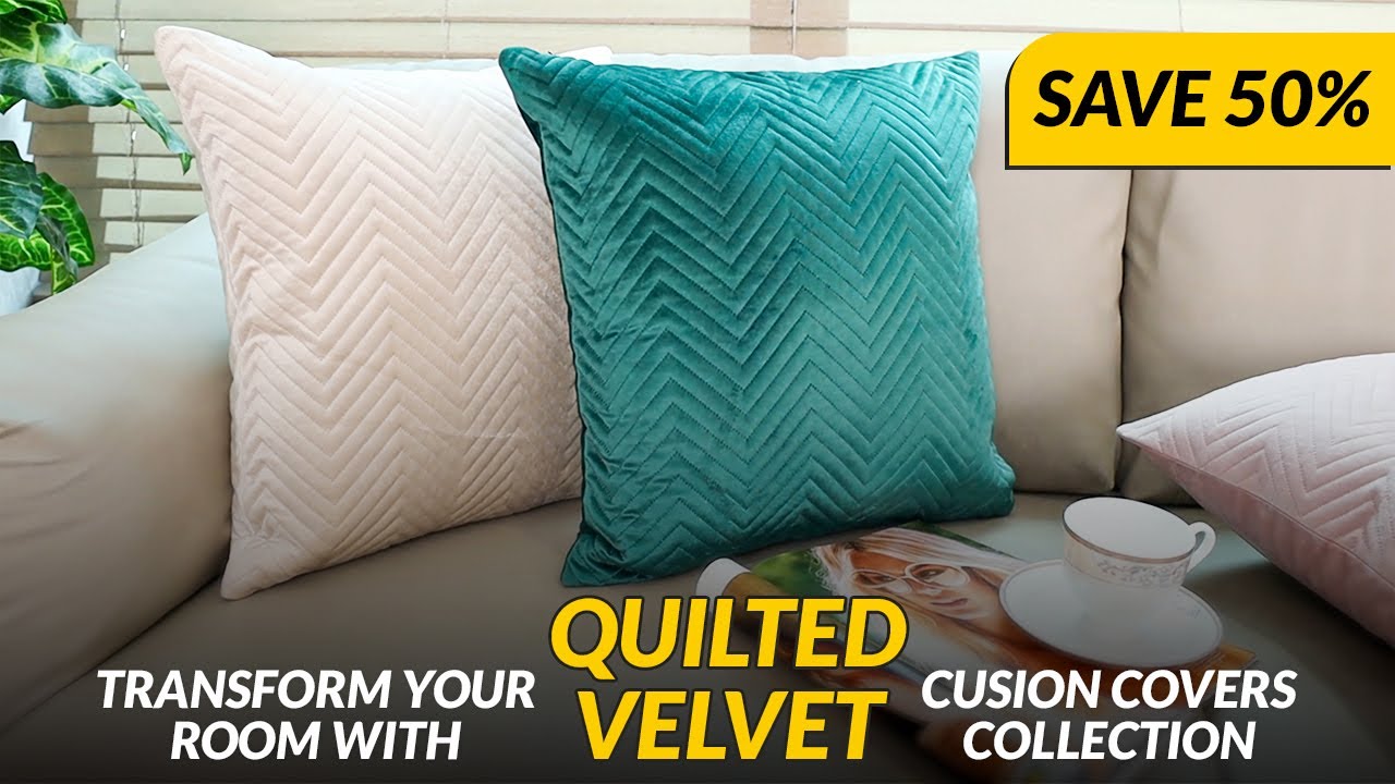 Transform Your Room with Quilted Velvet Cushion Covers - 50% OFF