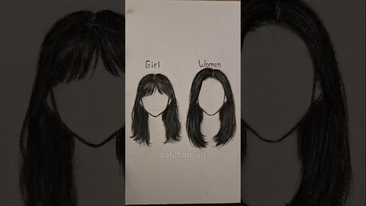 How to draw female hair ✨️ #drawing #hair #tutorial #howtodraw #shorts #art