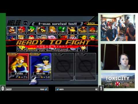 Toxicity 2016 Melee - SasSy (Peach, Sheik) vs Equi (Marth) - Pool 7