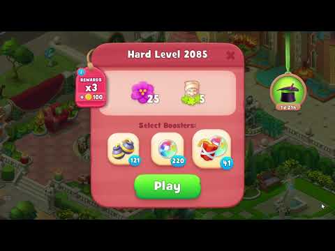 Gardenscapes 2085 Hard Level - 12 moves - NO BooSTERS