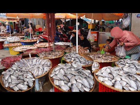 Cambodian Dry Fish Market Tours - Plenty Dry Fish, Alive Fish & More Selling In Fish Market
