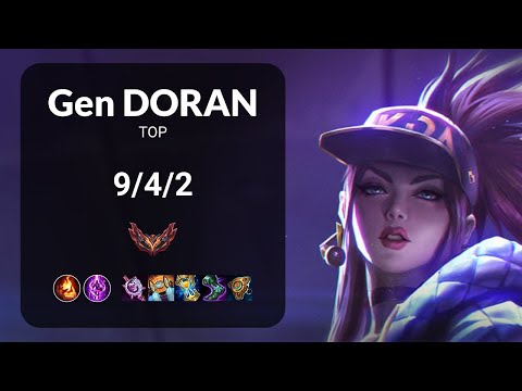 Gen Doran Akali vs Gangplank TOP - KR GRANDMASTER Patch 13.20