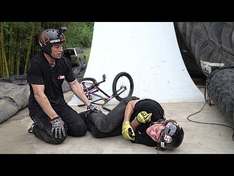 Insane Crash on World's Biggest Inflatable Mega Ramp!