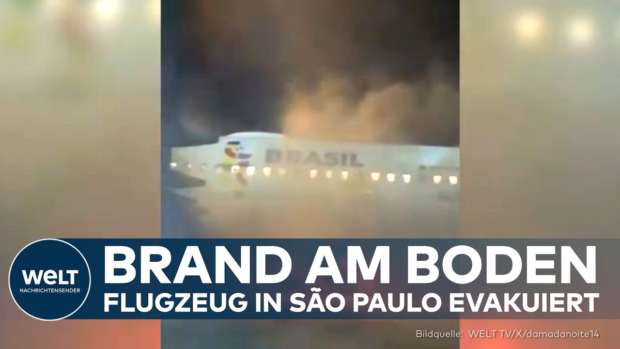 BRASILIEN: Evakuierung in letzter Minute - Feuer in Airbus - Passagiere flüchten über Notrutschen!
