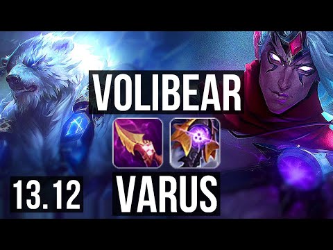 VOLIBEAR vs VARUS (TOP) | 6 solo kills, 1.2M mastery, 500+ games, Godlike | KR Master | 13.12