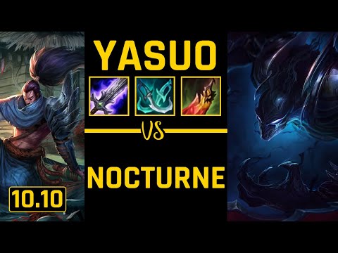 YASSUO - Yasuo vs Nocturne MID | Patch 10.10 | Yasuo Gameplay
