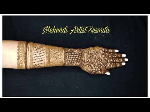 Indian Bridal Mehendi Design by Mehendi Artist Susmita||Back Hand Bridal Mehendi||Full Hand Mehendi