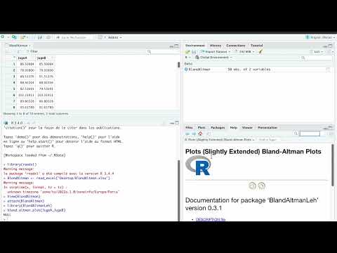STATISTIQUE- Diagramme Bland Altman-RStudio