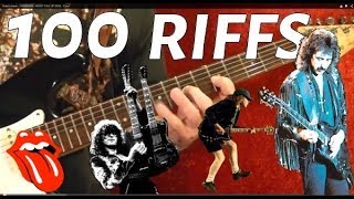 100 Popular Rock Riffs  - Guitar Lesson - Jimmy Page - Eric Clapton - David Gilmour - Santana