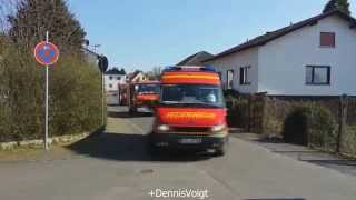 preview picture of video 'Feuerwehr Rettungsdienst Einsatzfahrt Florstadt Leidhecken'