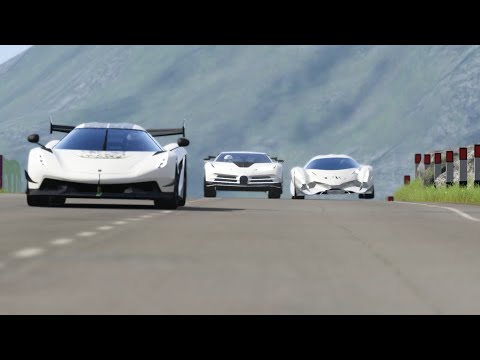 Devel Sixteen vs Bugatti Centodieci vs Konigsegg Jesko at Highlands