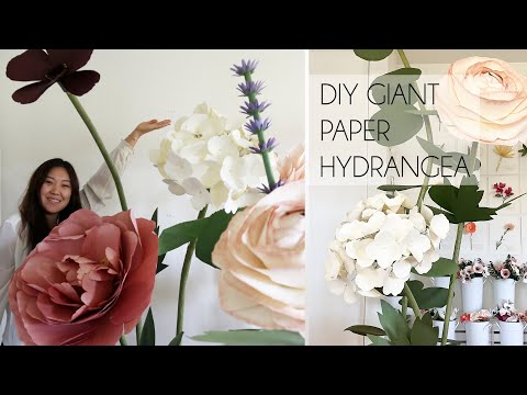 DIY Giant Paper Hydrangea for Backdrops (How to make giant paper flowers)