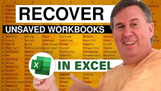 Excel - How To Recover Excel Spreadsheet Not Saved - Episode 1988