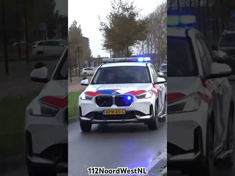 Politie BMW met spoed onderweg naar Brand in IJmuiden #politie #police #policja #officer #emergency